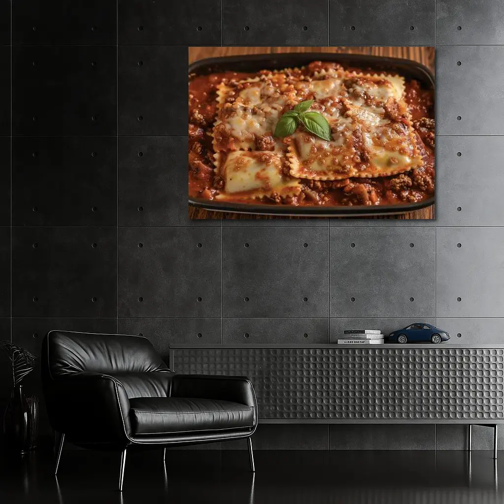 Cheesy Ravioli Bolognese Sauce Rustic Dish – Wall Art