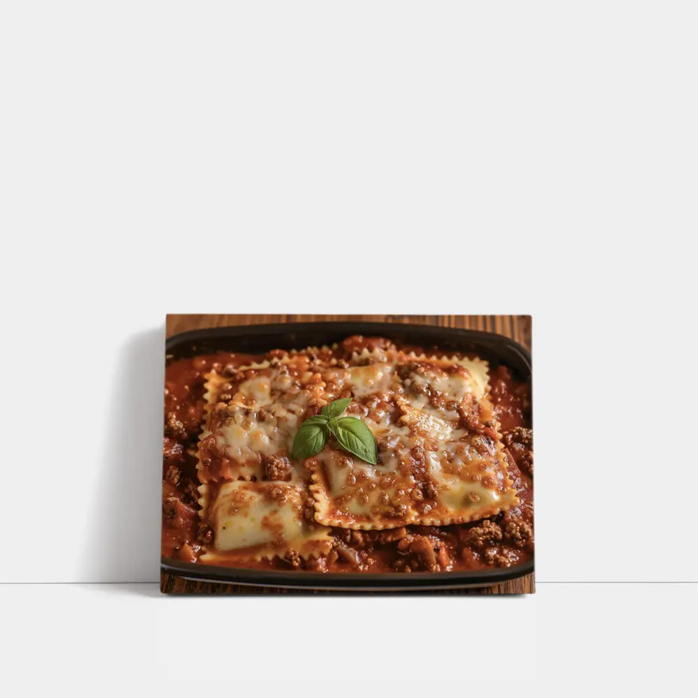 Cheesy Ravioli Bolognese Sauce Rustic Dish – Wall Art