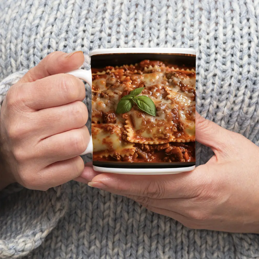 Cheesy Ravioli Bolognese Sauce Rustic Dish – Mugs