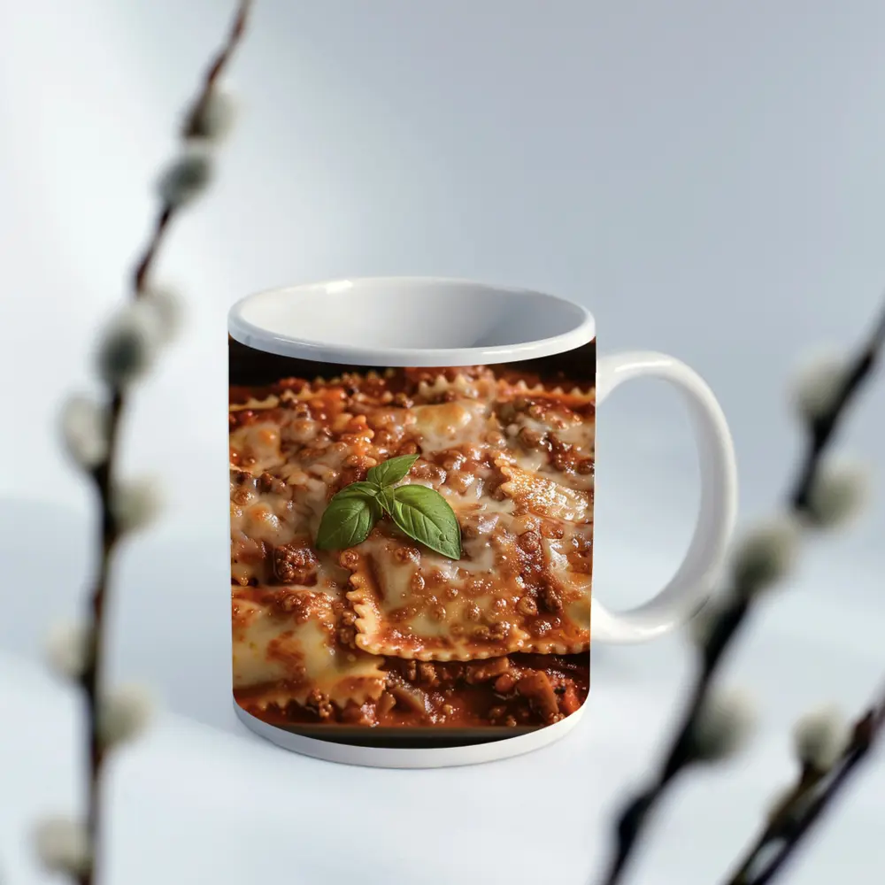 Cheesy Ravioli Bolognese Sauce Rustic Dish – Mugs