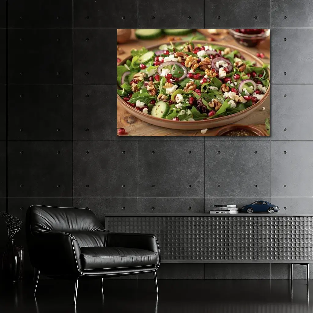 Fresh Pomegranate Walnut Feta Green Salad – Wall Art