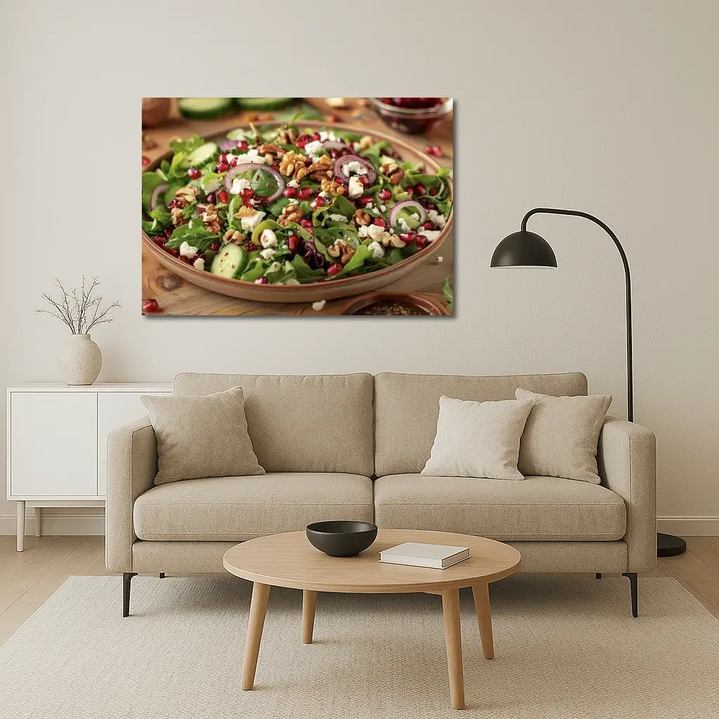 Fresh Pomegranate Walnut Feta Green Salad – Wall Art