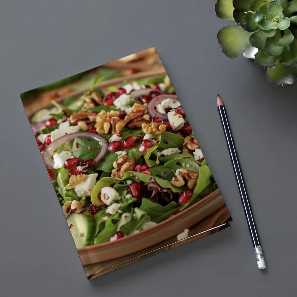 Fresh Pomegranate Walnut Feta Green Salad – Notebooks