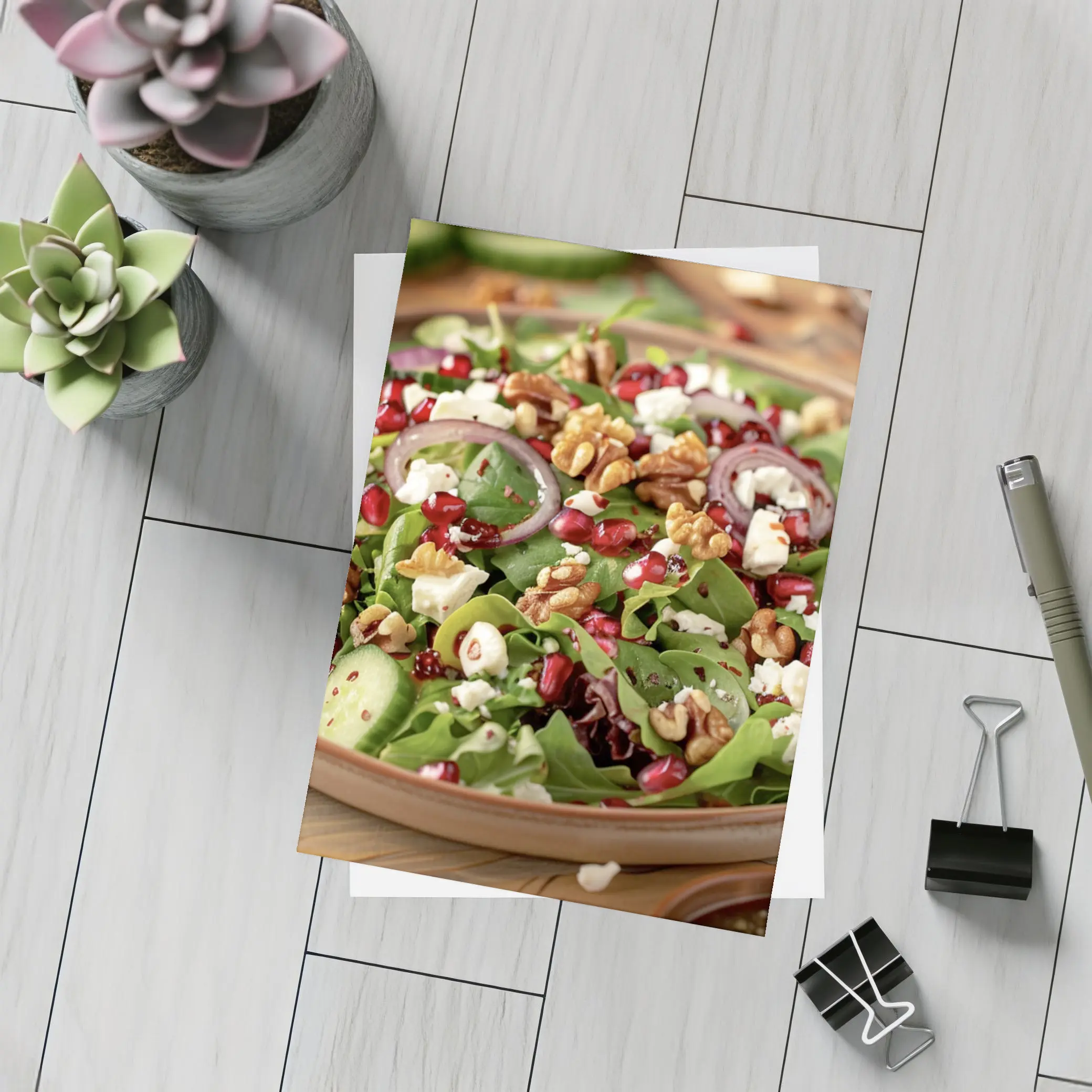 Fresh Pomegranate Walnut Feta Green Salad – Postcards
