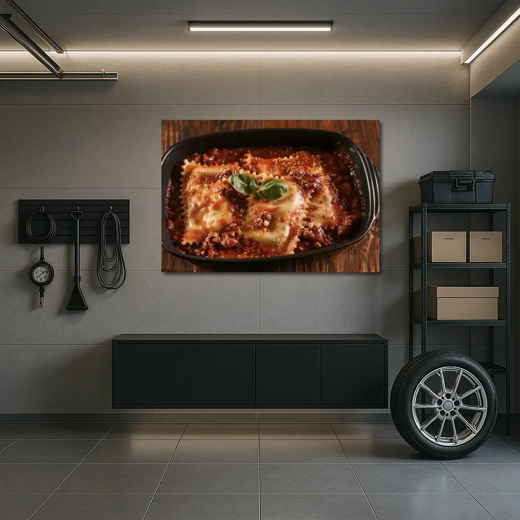 Ravioli Bolognese With Fresh Basil Garnish – Wall Art