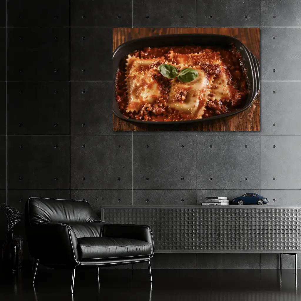 Ravioli Bolognese With Fresh Basil Garnish – Wall Art