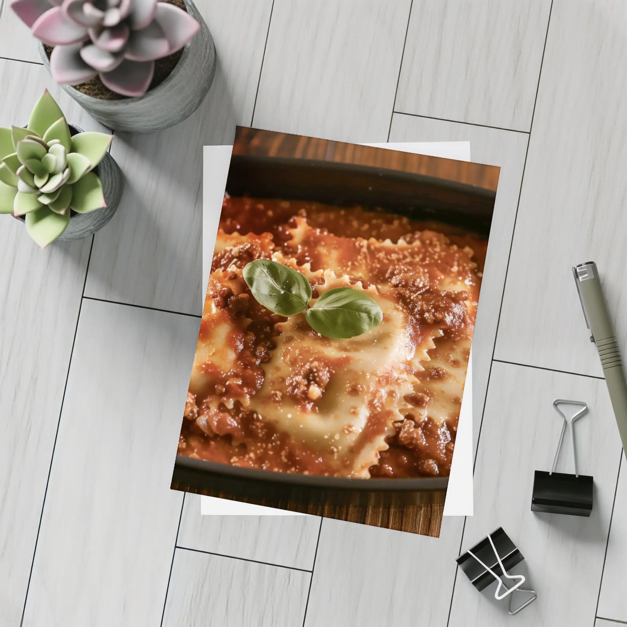 Ravioli Bolognese With Fresh Basil Garnish – Postcards