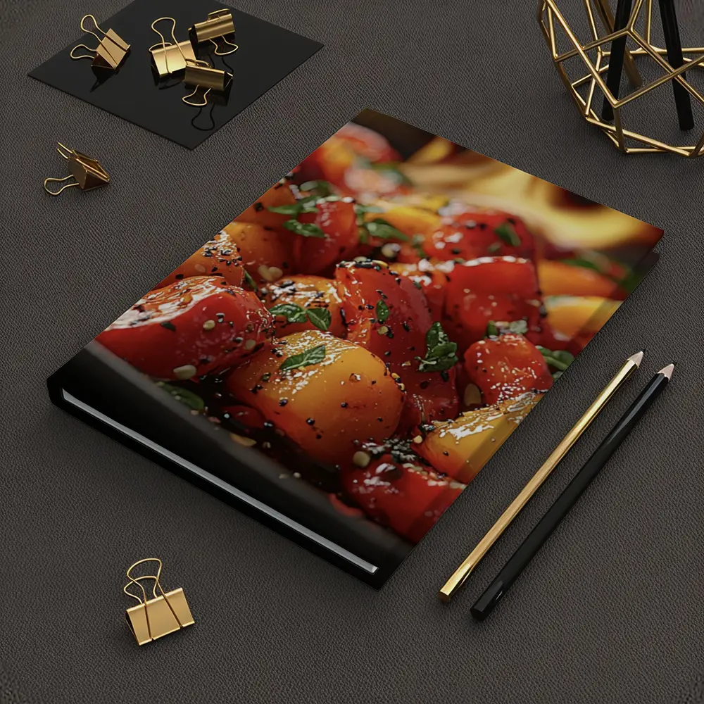 Spicy Glazed Vegetables Sizzling Over Open Flame – Notebooks