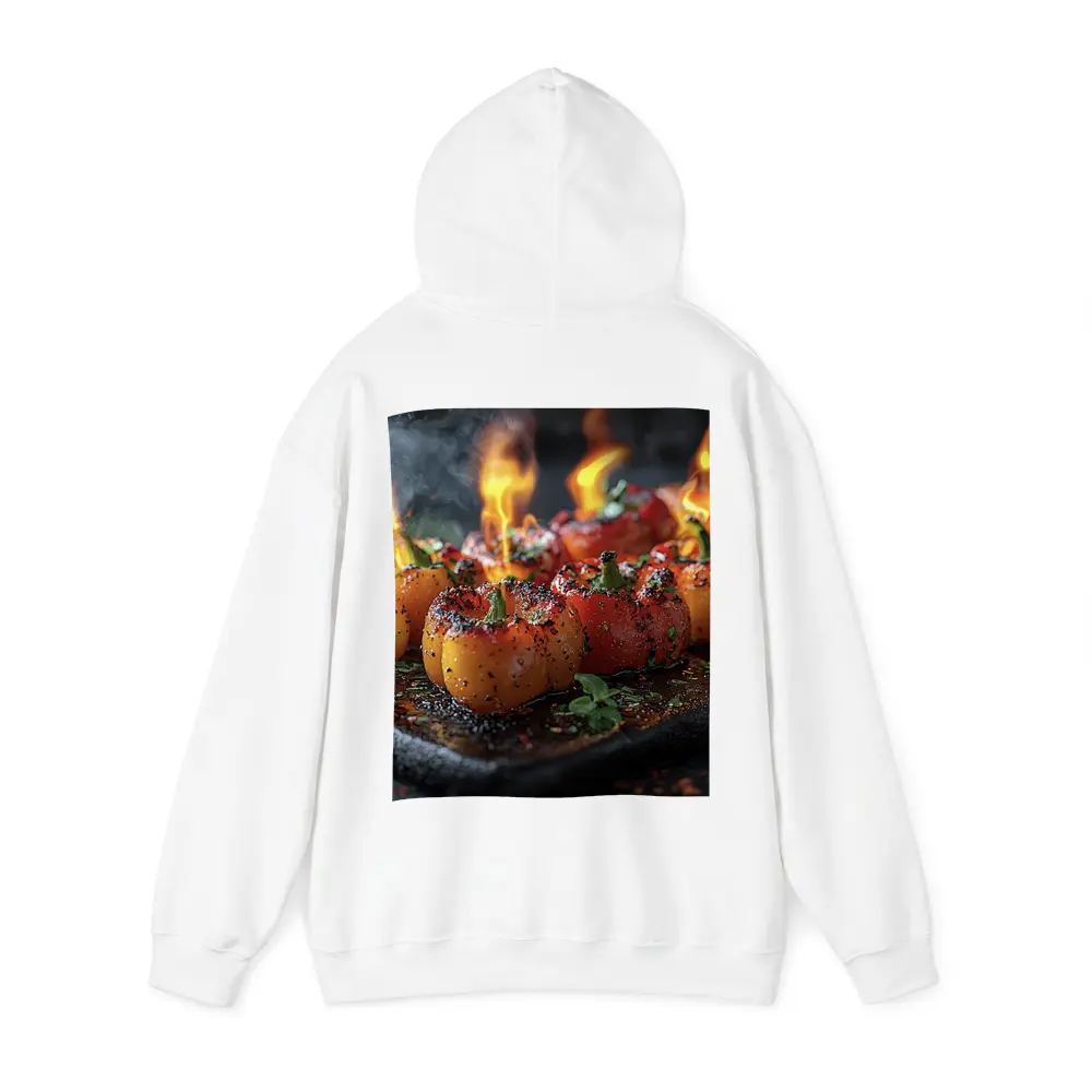 Flaming Stuffed Mini Peppers On Dark Tray – Hoodies