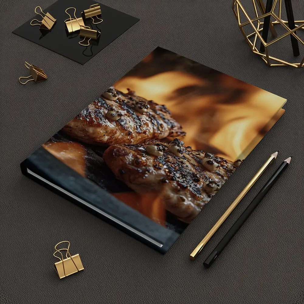 Grilled Burger Patties Over Open Flame – Notebooks