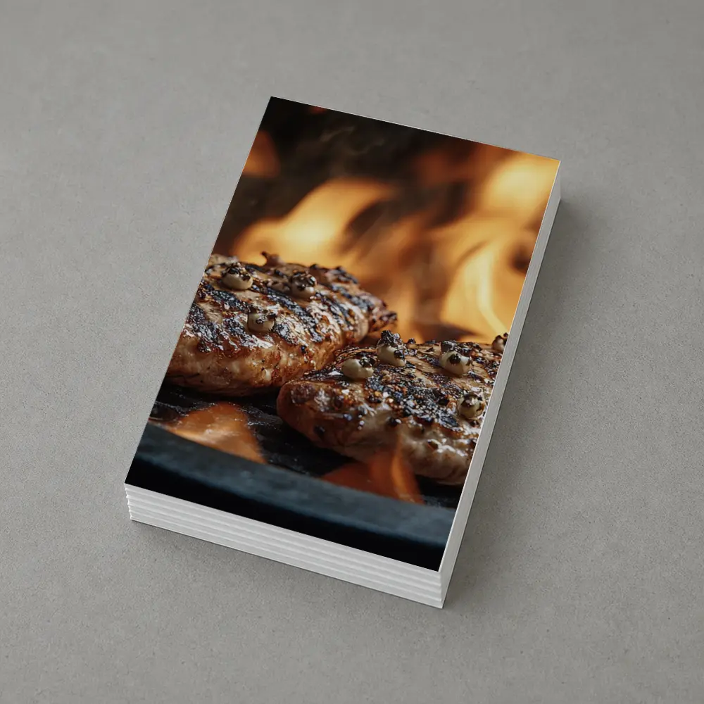 Grilled Burger Patties Over Open Flame – Postcards