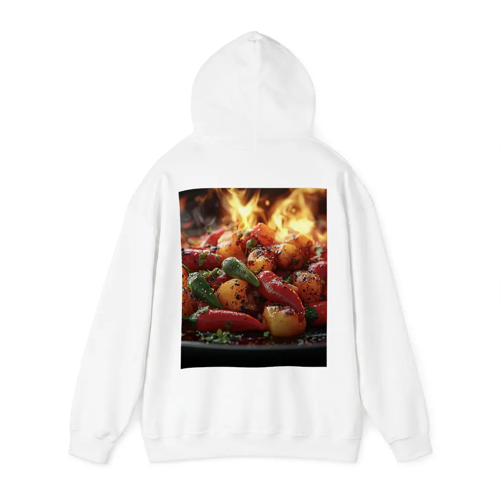 Spicy Chili Peppers Roasted Over Open Flames – Hoodies
