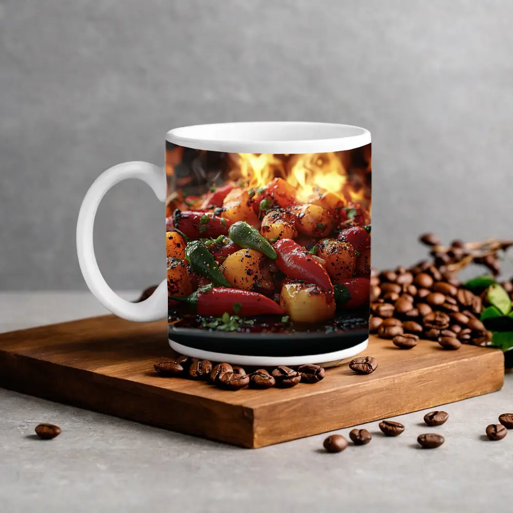 Spicy Chili Peppers Roasted Over Open Flames – Mugs