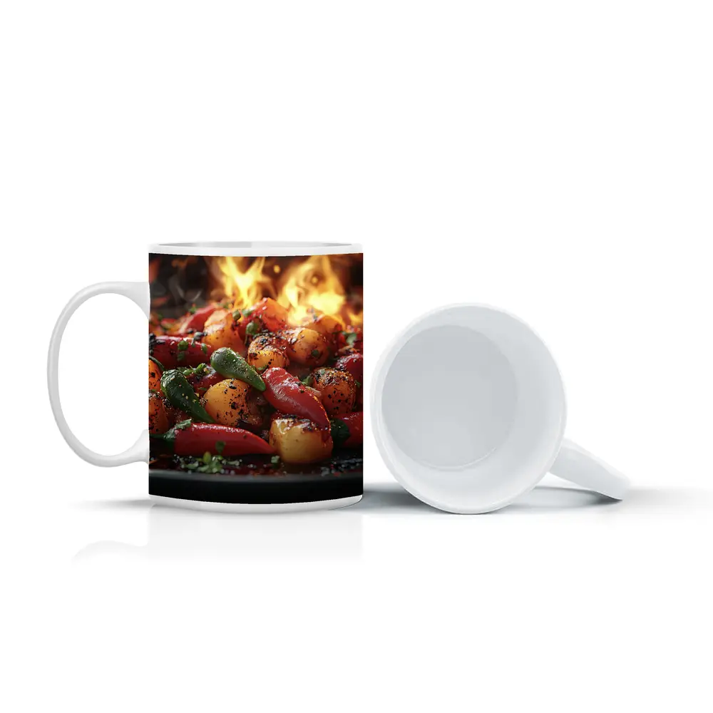Spicy Chili Peppers Roasted Over Open Flames – Mugs
