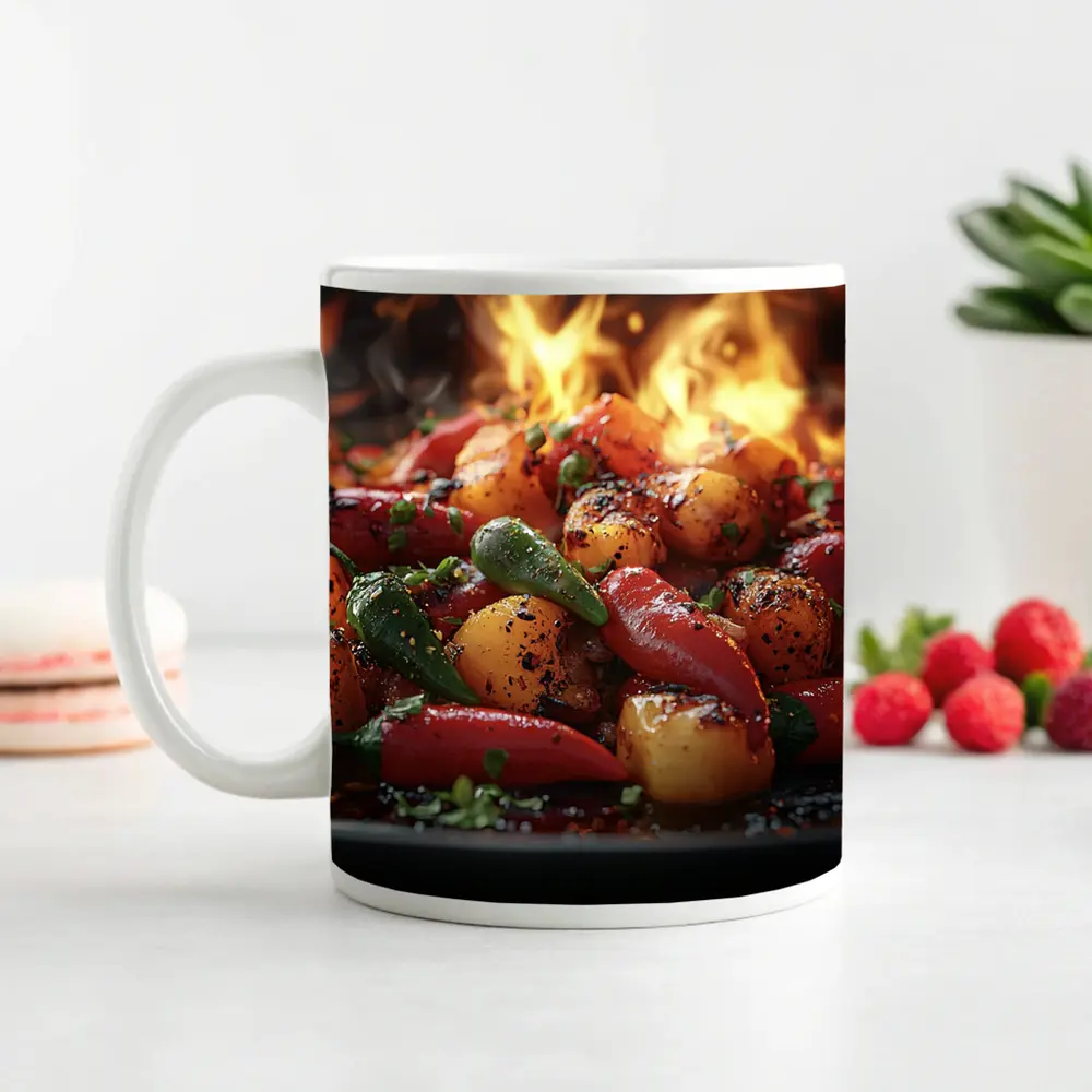 Spicy Chili Peppers Roasted Over Open Flames – Mugs