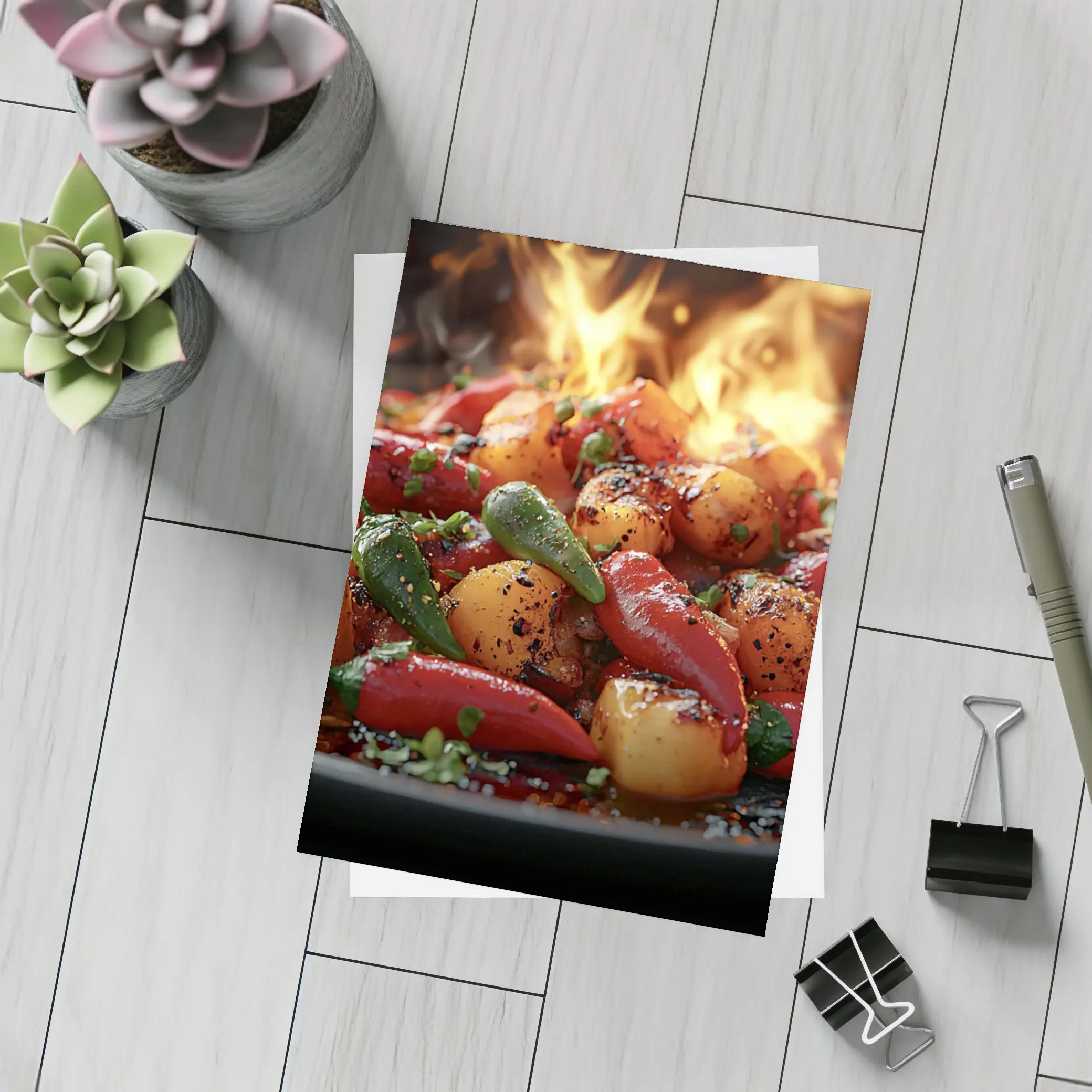 Spicy Chili Peppers Roasted Over Open Flames – Postcards