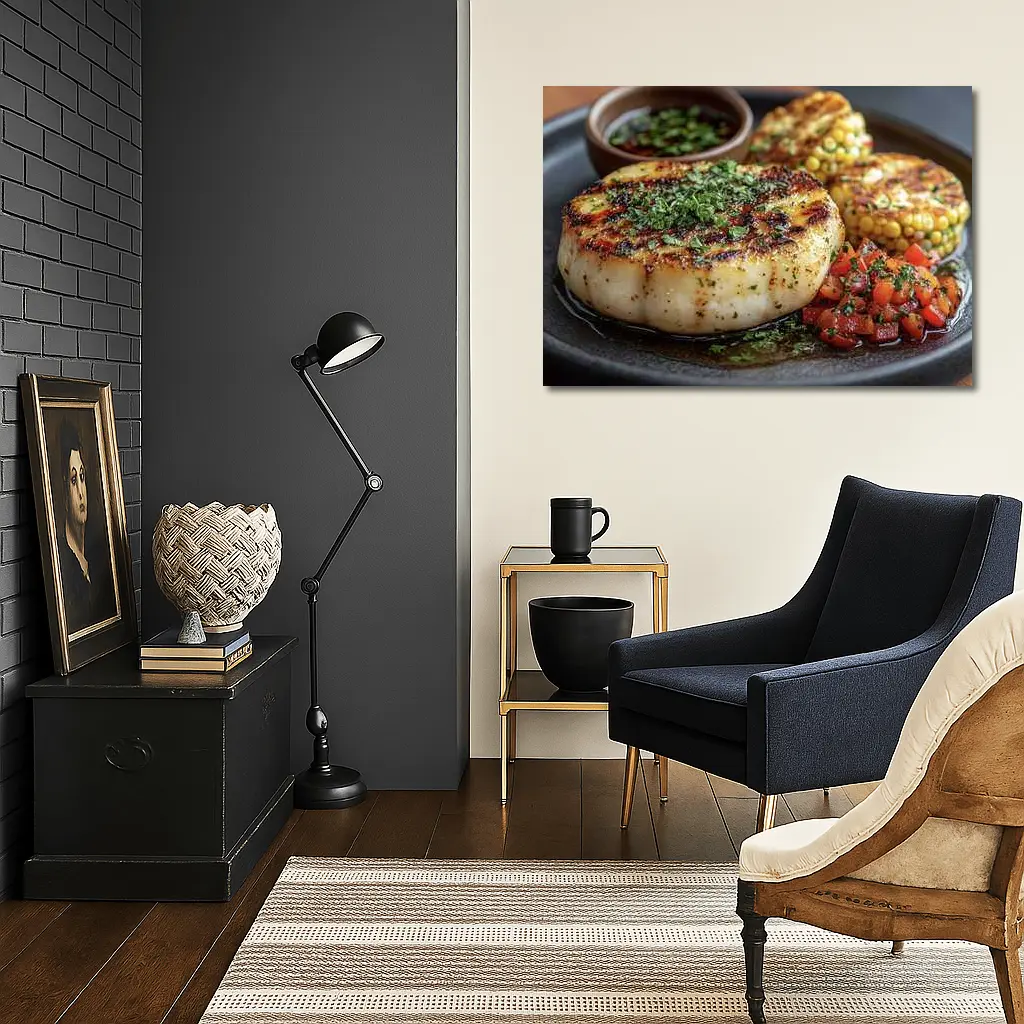 Grilled Scallops With Corn And Tomato Salsa – Wall Art