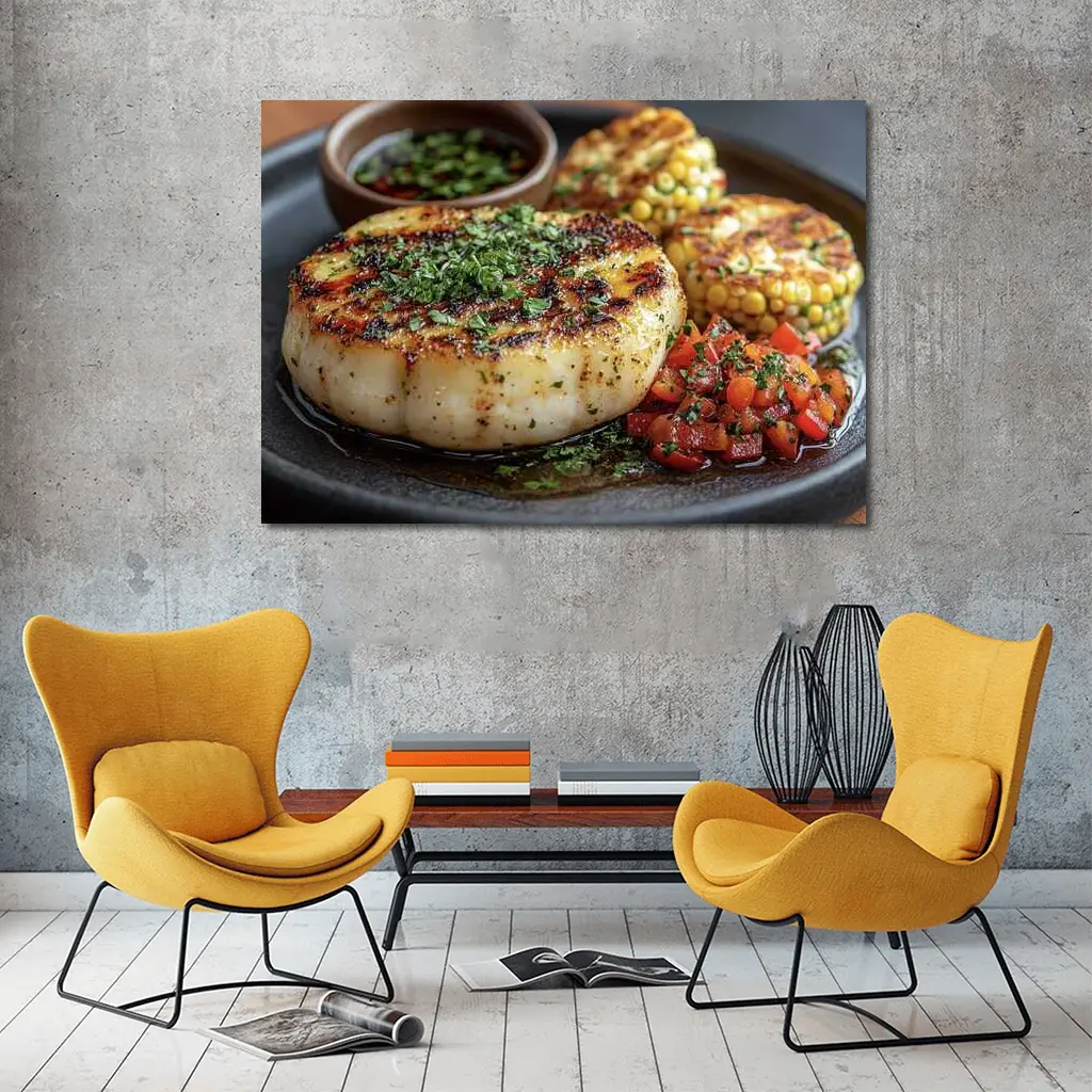 Grilled Scallops With Corn And Tomato Salsa – Wall Art
