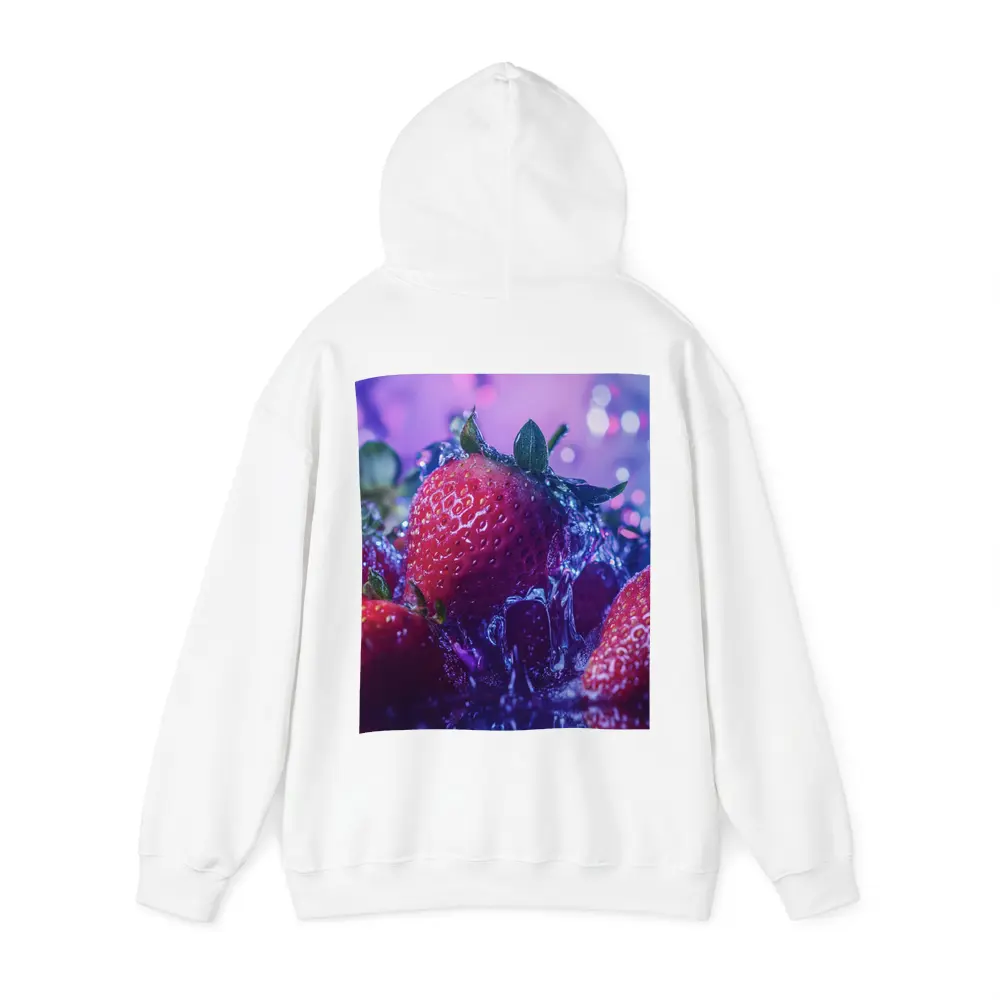 Fresh Red Strawberries Purple Bokeh Background – Hoodies