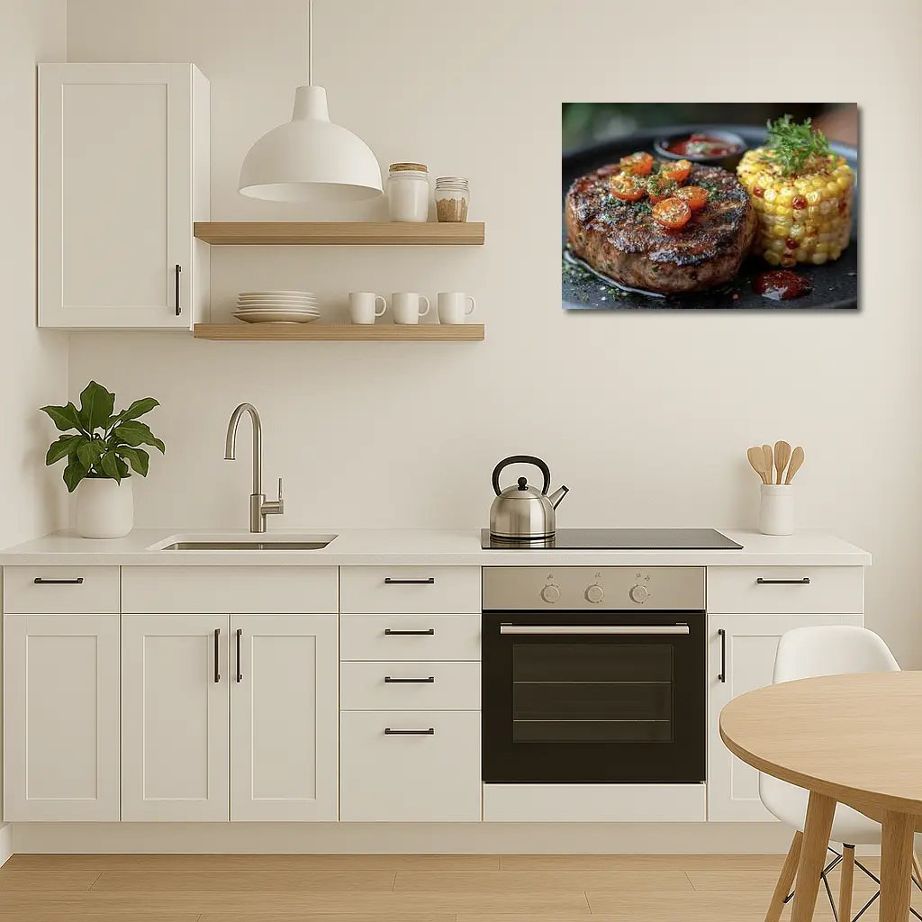 Grilled Steak With Corn And Tomatoes – Wall Art
