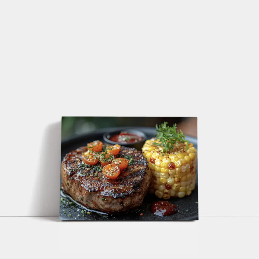Grilled Steak With Corn And Tomatoes – Wall Art