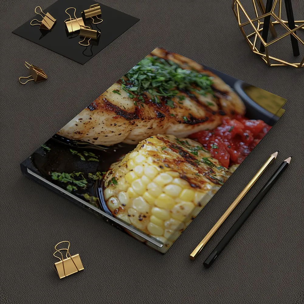 Grilled Fish Corn Tomato Salsa Dark Plate – Notebooks