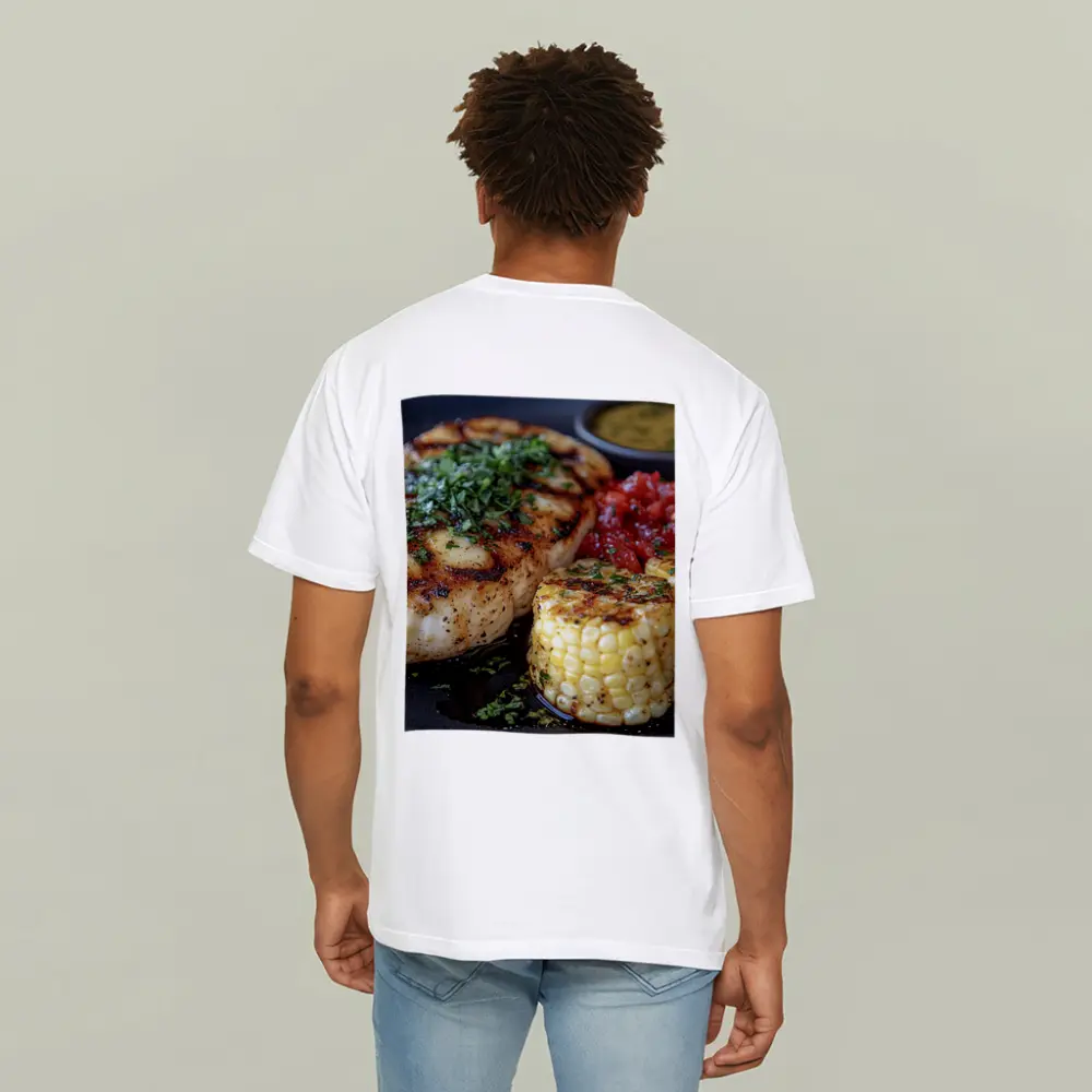Grilled Fish Corn Tomato Salsa Dark Plate – T-Shirts