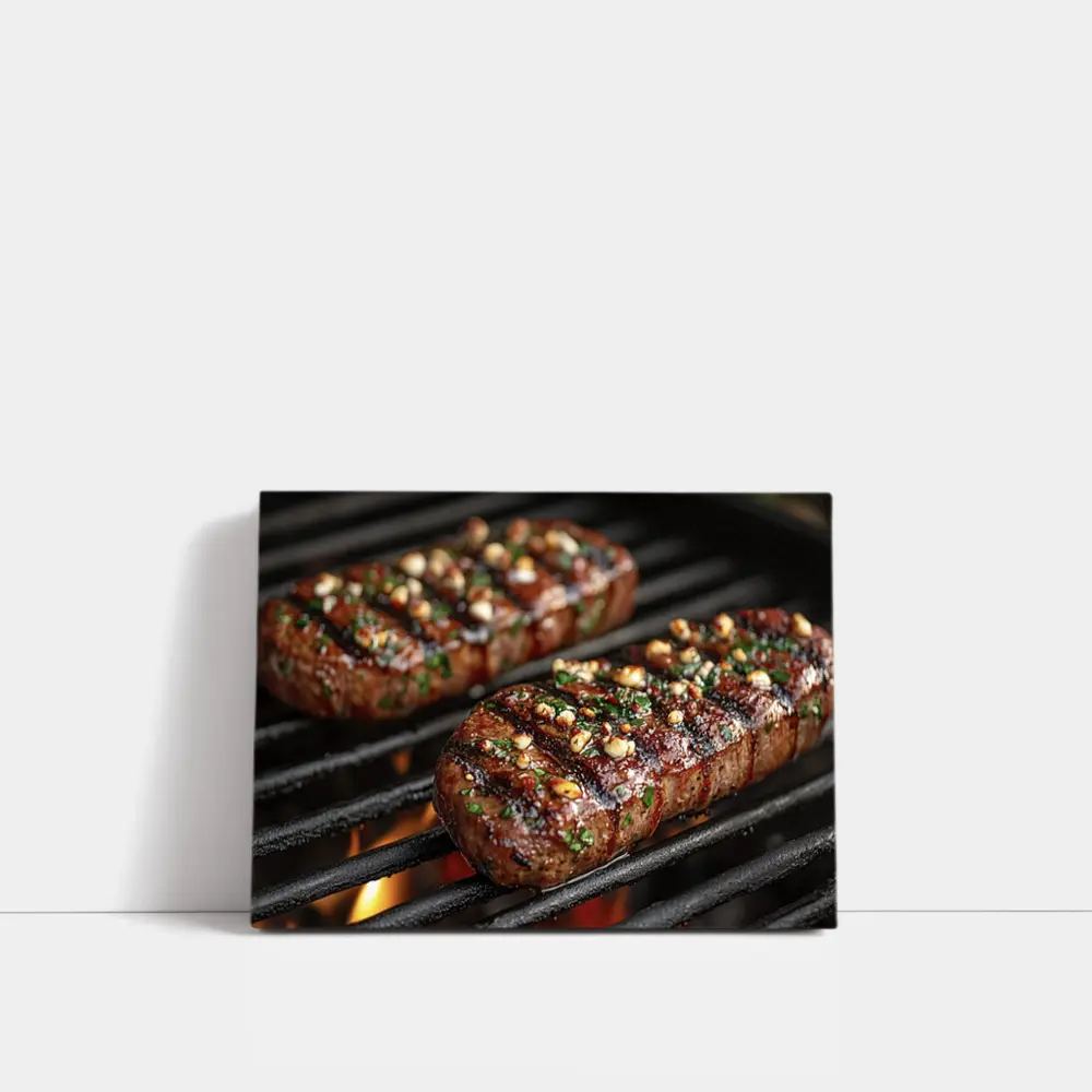 Grilled Steaks Over Open Flame Grill – Wall Art