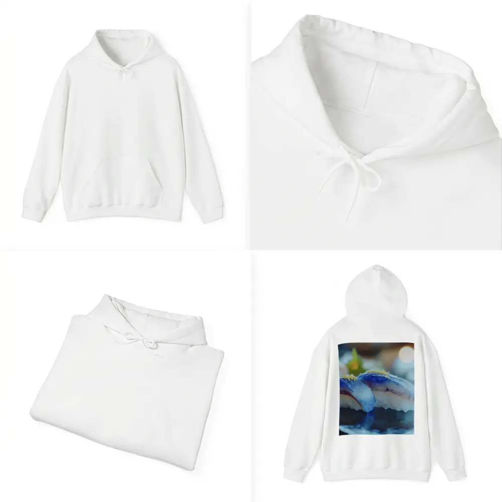 Blue Nigiri Sushi On Dark Slate – Hoodies