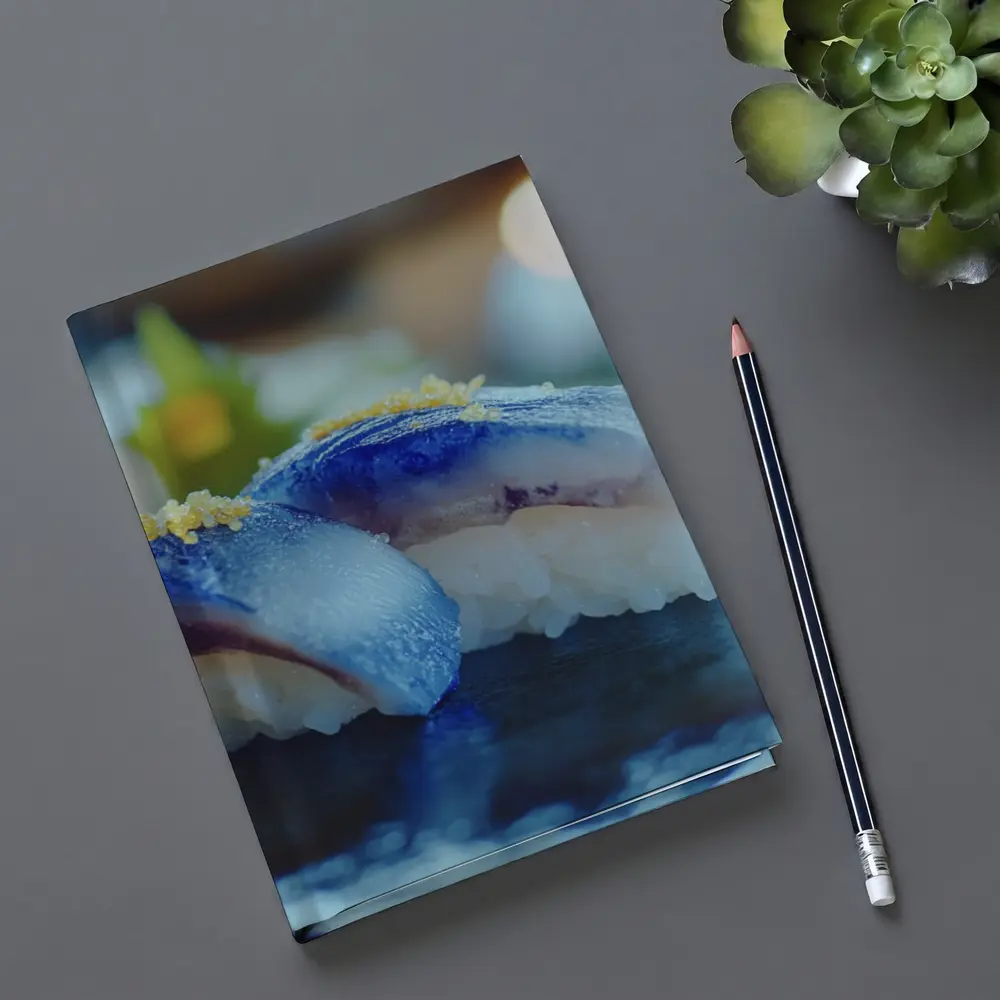 Blue Nigiri Sushi On Dark Slate – Notebooks
