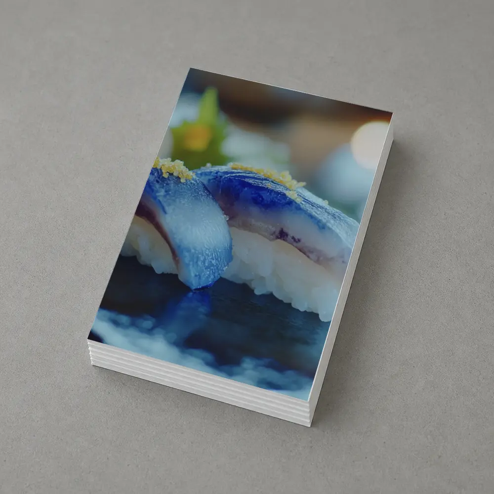 Blue Nigiri Sushi On Dark Slate – Postcards