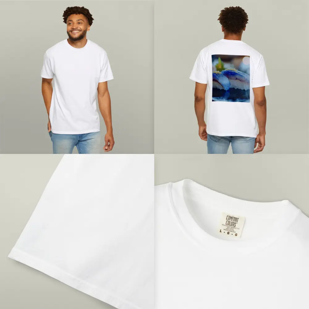 Blue Nigiri Sushi On Dark Slate – T-Shirts