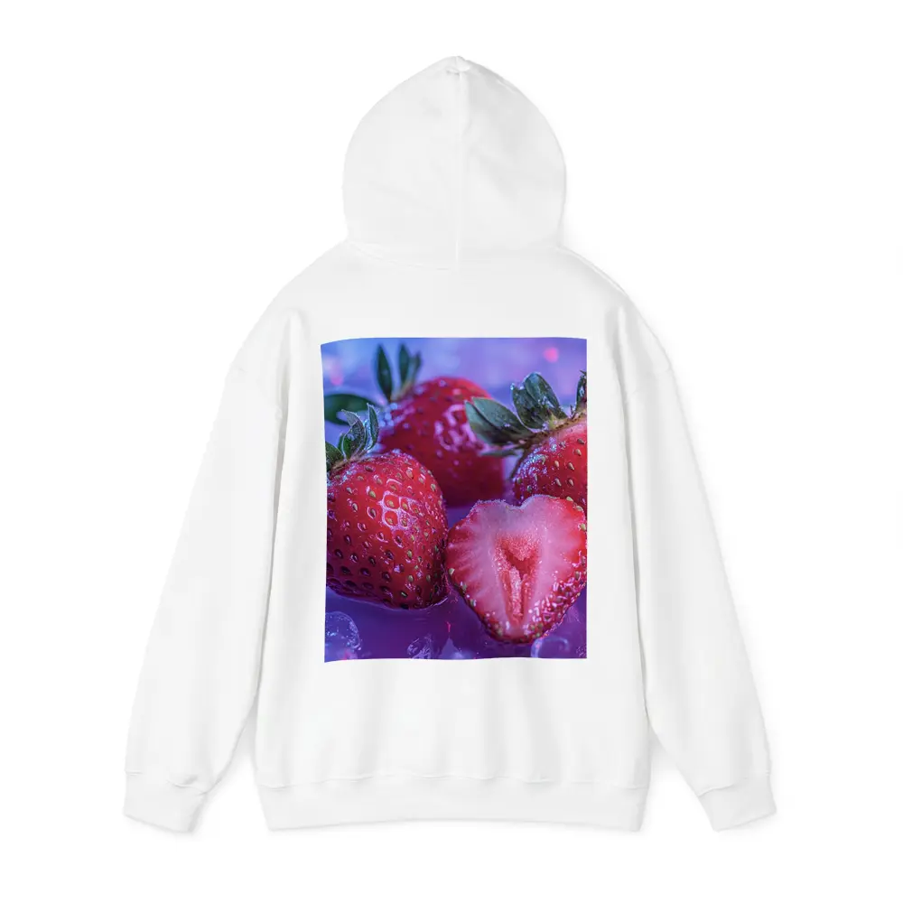 Fresh Strawberries on Blue Purple Background – Hoodies