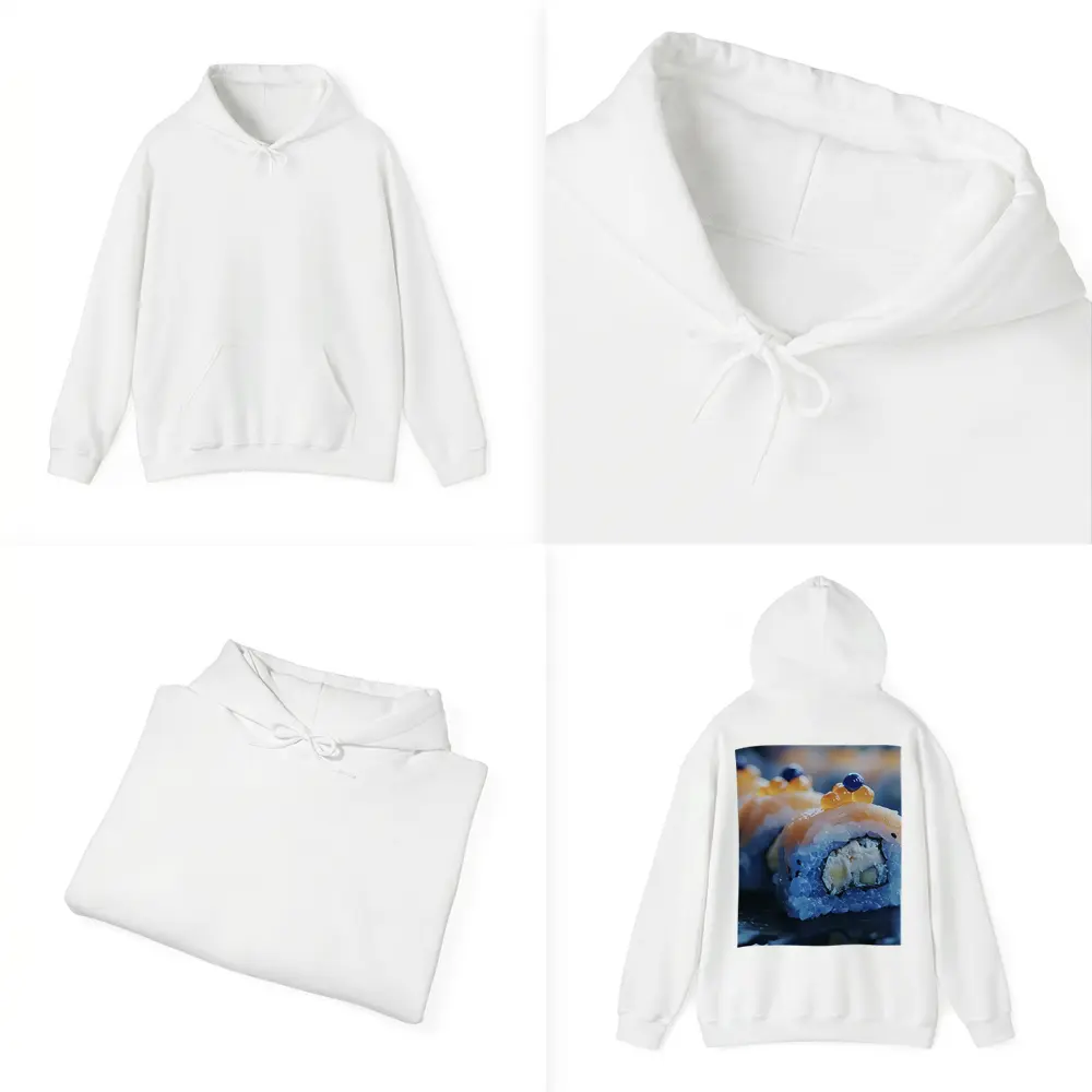 Salmon Sushi Roll With Caviar Close Up – Hoodies
