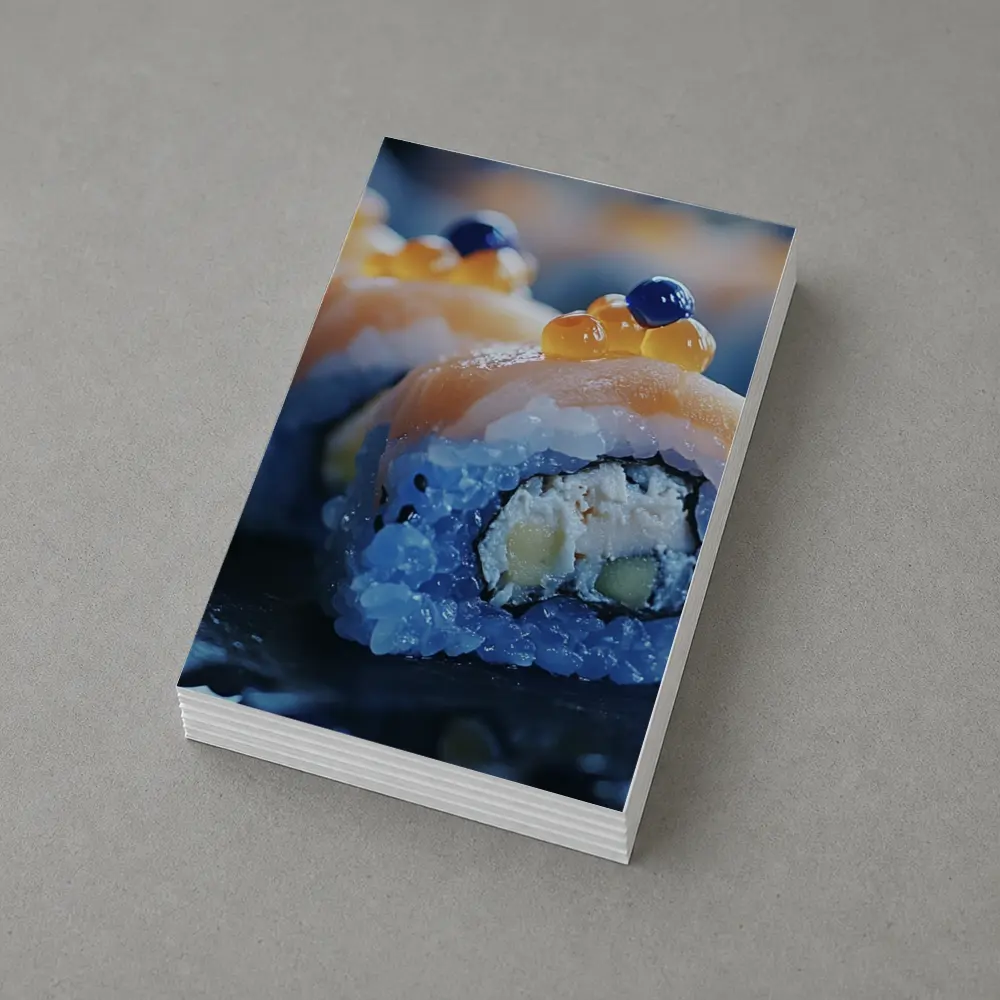 Salmon Sushi Roll With Caviar Close Up – Postcards