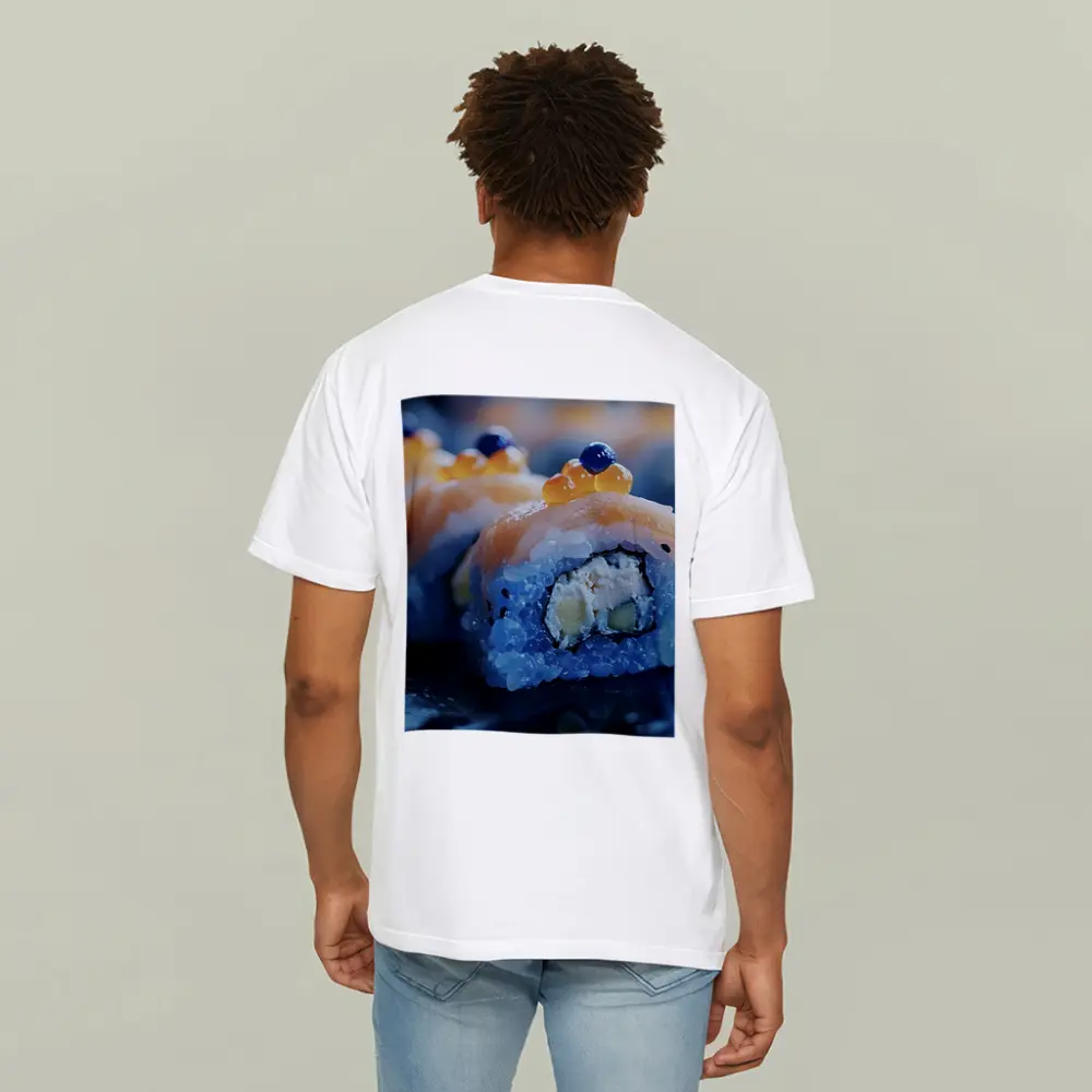 Salmon Sushi Roll With Caviar Close Up – T-Shirts
