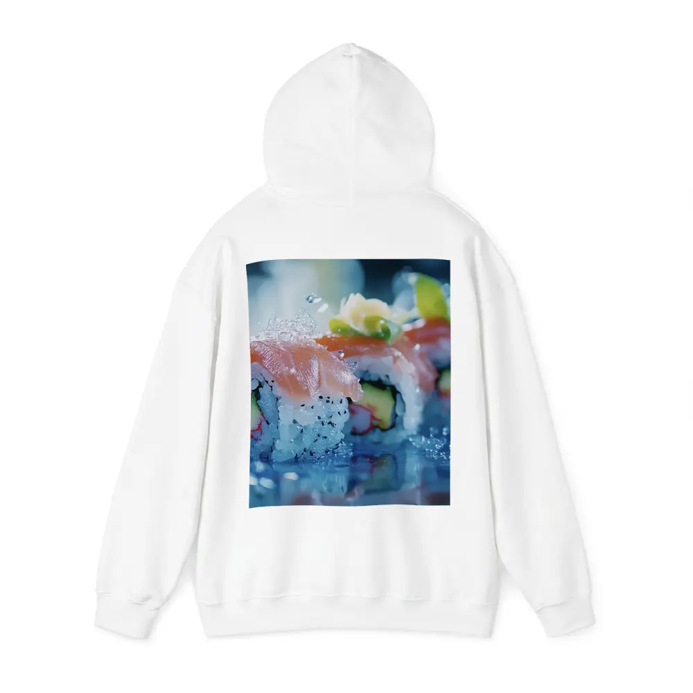 Salmon Sushi Rolls Blue Water Splash – Hoodies