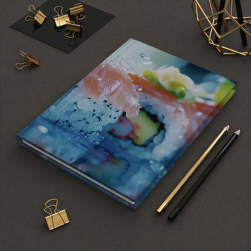 Salmon Sushi Rolls Blue Water Splash – Notebooks