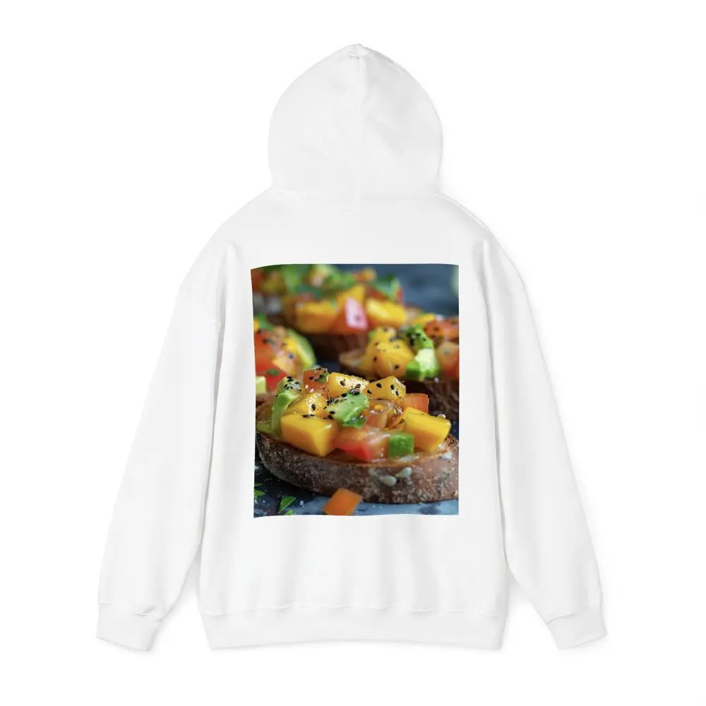 Mango Avocado Bruschetta on Rustic Board – Hoodies
