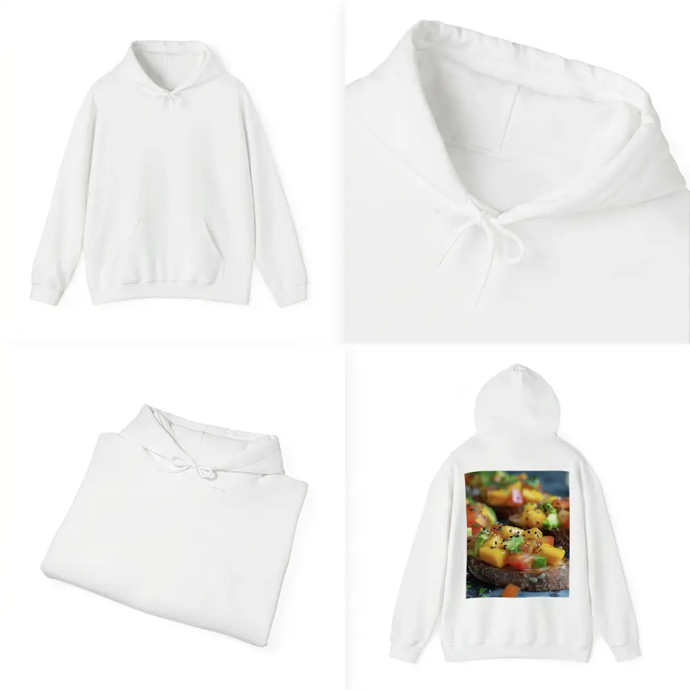 Mango Avocado Bruschetta on Rustic Board – Hoodies