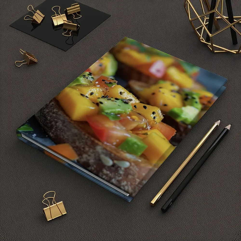 Mango Avocado Bruschetta on Rustic Board – Notebooks