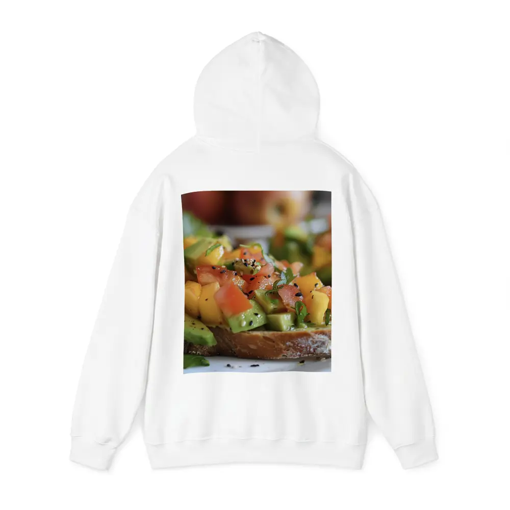 Avocado Mango Tomato Toast Close Up – Hoodies