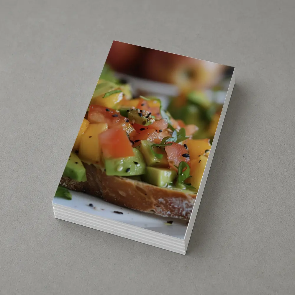 Avocado Mango Tomato Toast Close Up – Postcards