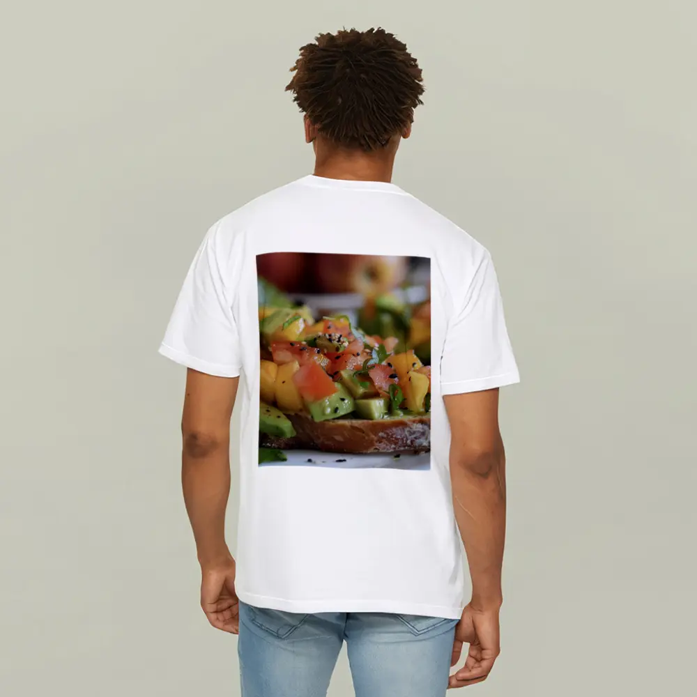 Avocado Mango Tomato Toast Close Up – T-Shirts