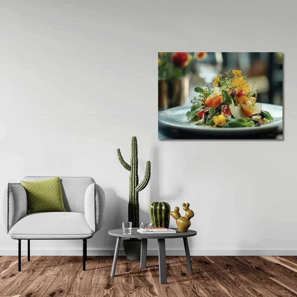 Fresh Garden Salad With Edible Flowers – Wall Art