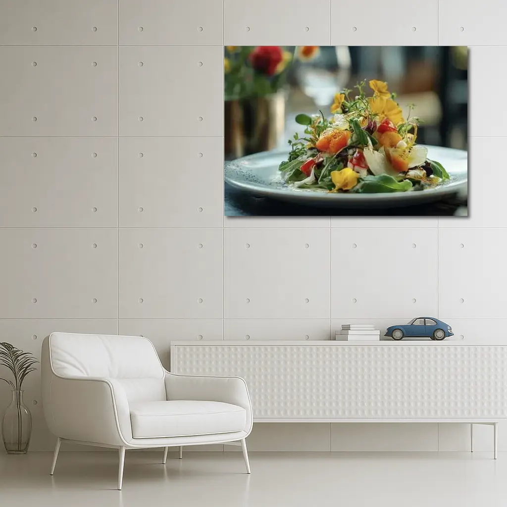 Fresh Garden Salad With Edible Flowers – Wall Art