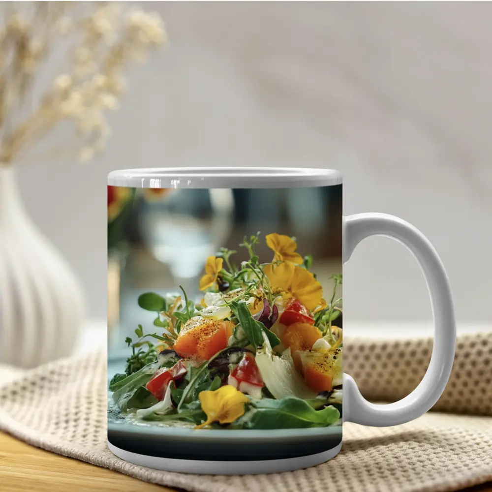 Fresh Garden Salad With Edible Flowers – Mugs