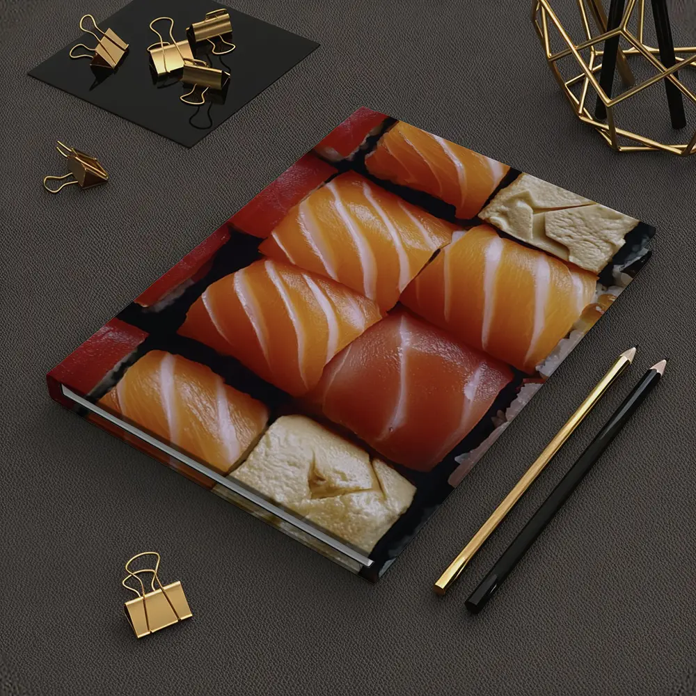 Fresh Sushi Rolls Close Up Overhead View – Notebooks