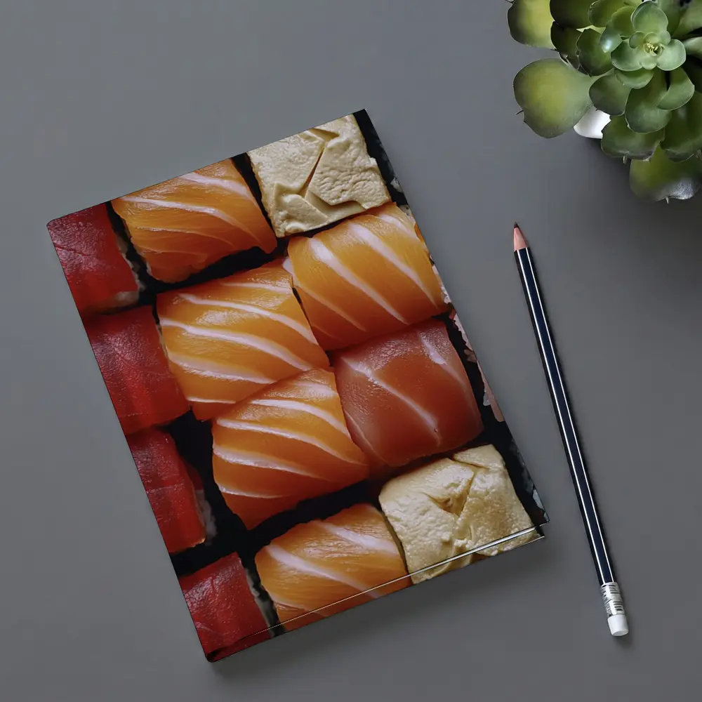 Fresh Sushi Rolls Close Up Overhead View – Notebooks