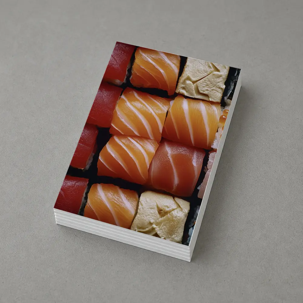 Fresh Sushi Rolls Close Up Overhead View – Postcards
